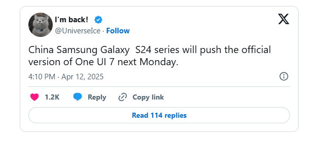 The X account also said that the update rollout will be continued from April 15