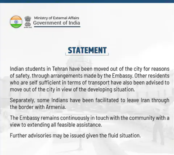 The entire process related to the return of Indian students
